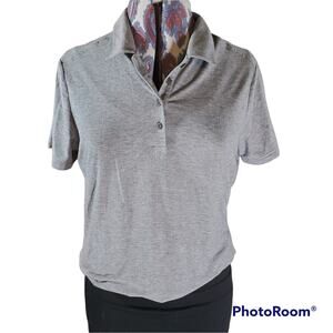 Adidas | Grey w/Pattern Short Sleeve Golf Shirt | Size Medium